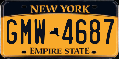NY license plate GMW4687
