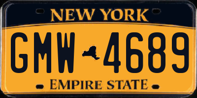 NY license plate GMW4689