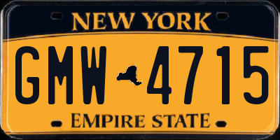 NY license plate GMW4715