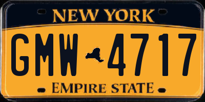 NY license plate GMW4717