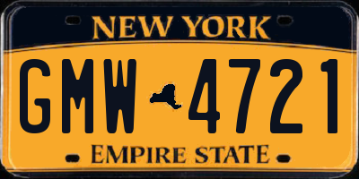NY license plate GMW4721