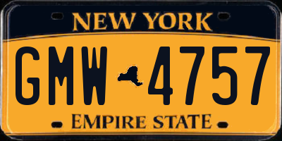 NY license plate GMW4757