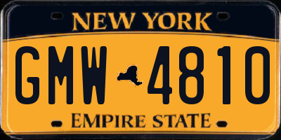 NY license plate GMW4810