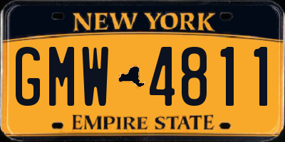 NY license plate GMW4811