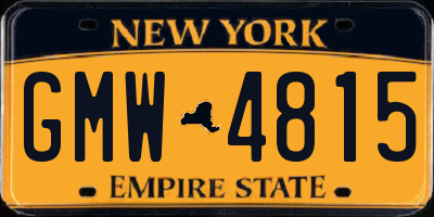 NY license plate GMW4815