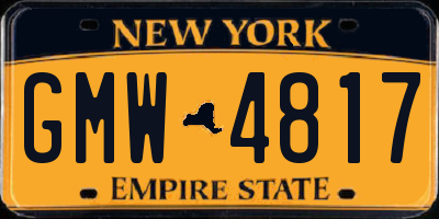 NY license plate GMW4817