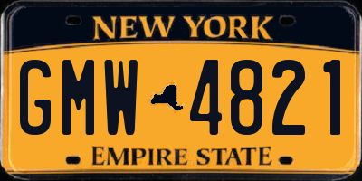 NY license plate GMW4821