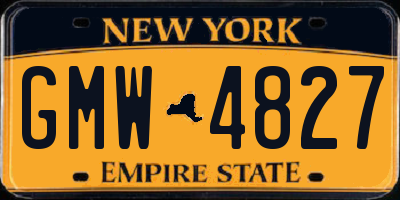 NY license plate GMW4827
