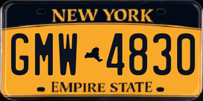 NY license plate GMW4830
