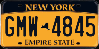 NY license plate GMW4845