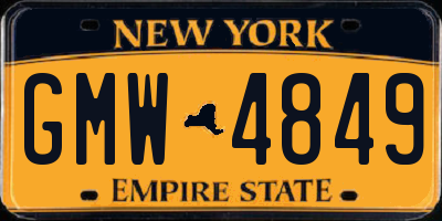 NY license plate GMW4849