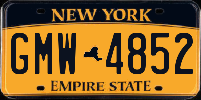 NY license plate GMW4852
