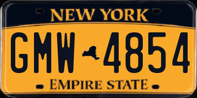 NY license plate GMW4854
