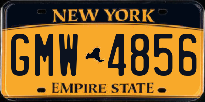 NY license plate GMW4856