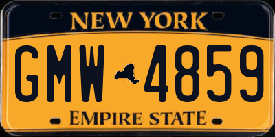 NY license plate GMW4859
