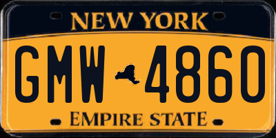NY license plate GMW4860