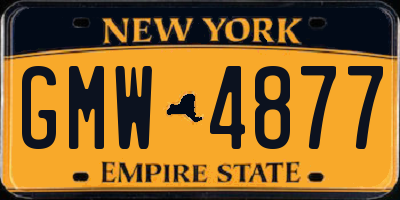 NY license plate GMW4877