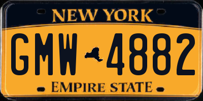 NY license plate GMW4882