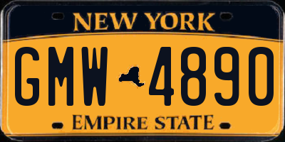 NY license plate GMW4890