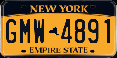 NY license plate GMW4891