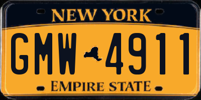 NY license plate GMW4911