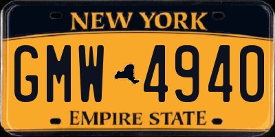 NY license plate GMW4940