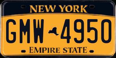 NY license plate GMW4950