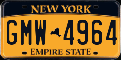 NY license plate GMW4964