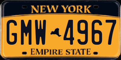 NY license plate GMW4967