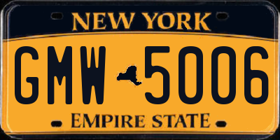 NY license plate GMW5006
