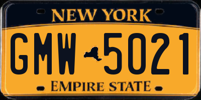 NY license plate GMW5021