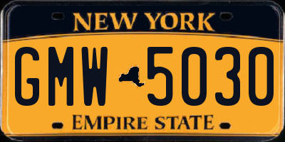 NY license plate GMW5030
