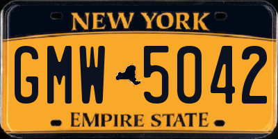NY license plate GMW5042
