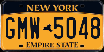 NY license plate GMW5048