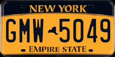 NY license plate GMW5049