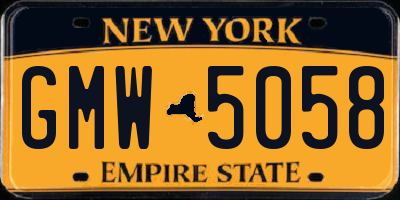 NY license plate GMW5058