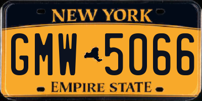 NY license plate GMW5066