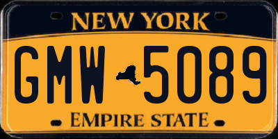 NY license plate GMW5089