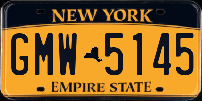 NY license plate GMW5145