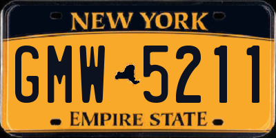 NY license plate GMW5211