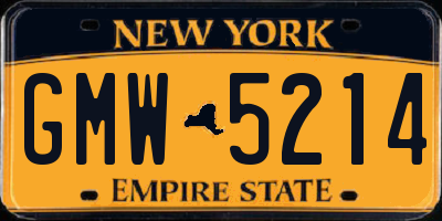 NY license plate GMW5214