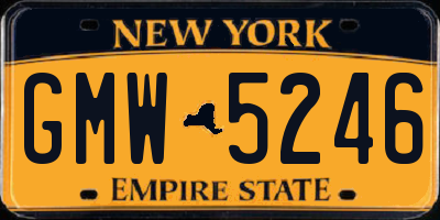 NY license plate GMW5246