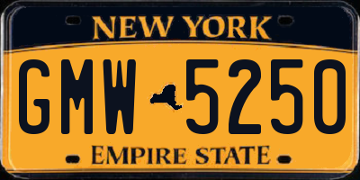 NY license plate GMW5250