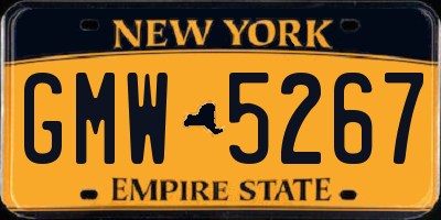 NY license plate GMW5267