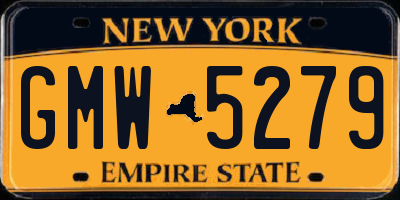 NY license plate GMW5279