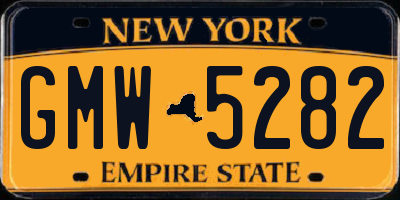 NY license plate GMW5282