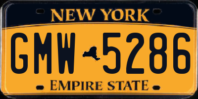 NY license plate GMW5286