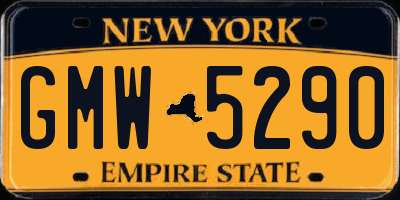 NY license plate GMW5290