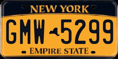 NY license plate GMW5299