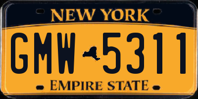 NY license plate GMW5311